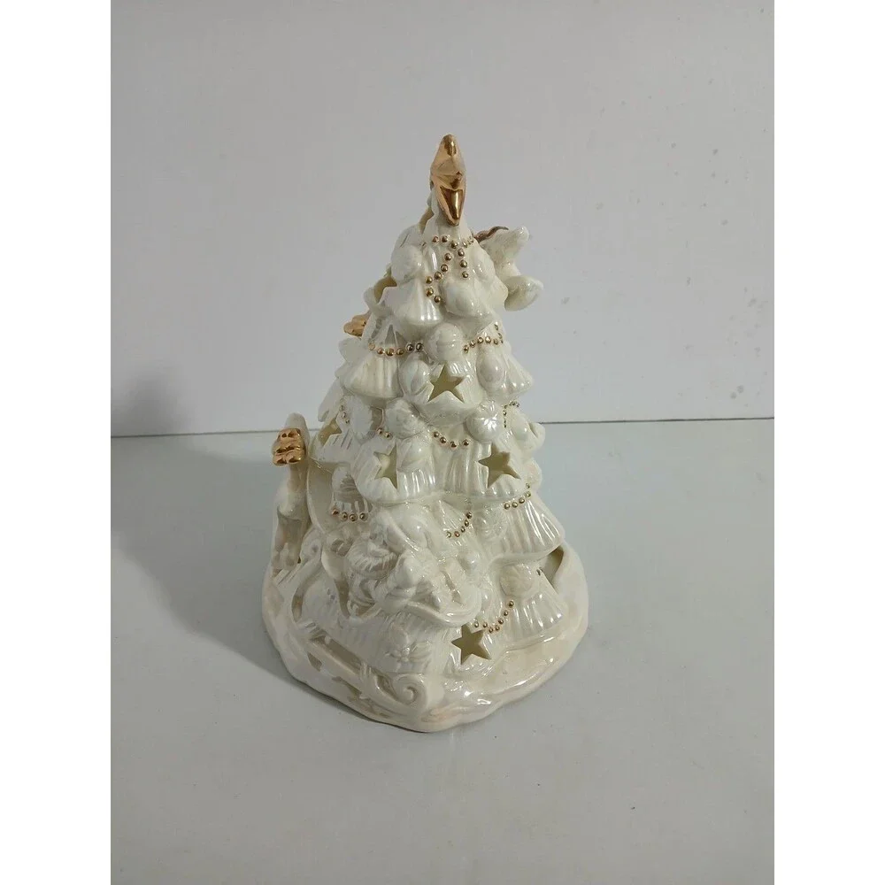 ​Vtg Target Trend Candle Run Tree‎ Lustre Santa Sleigh Reindeer Ceramic